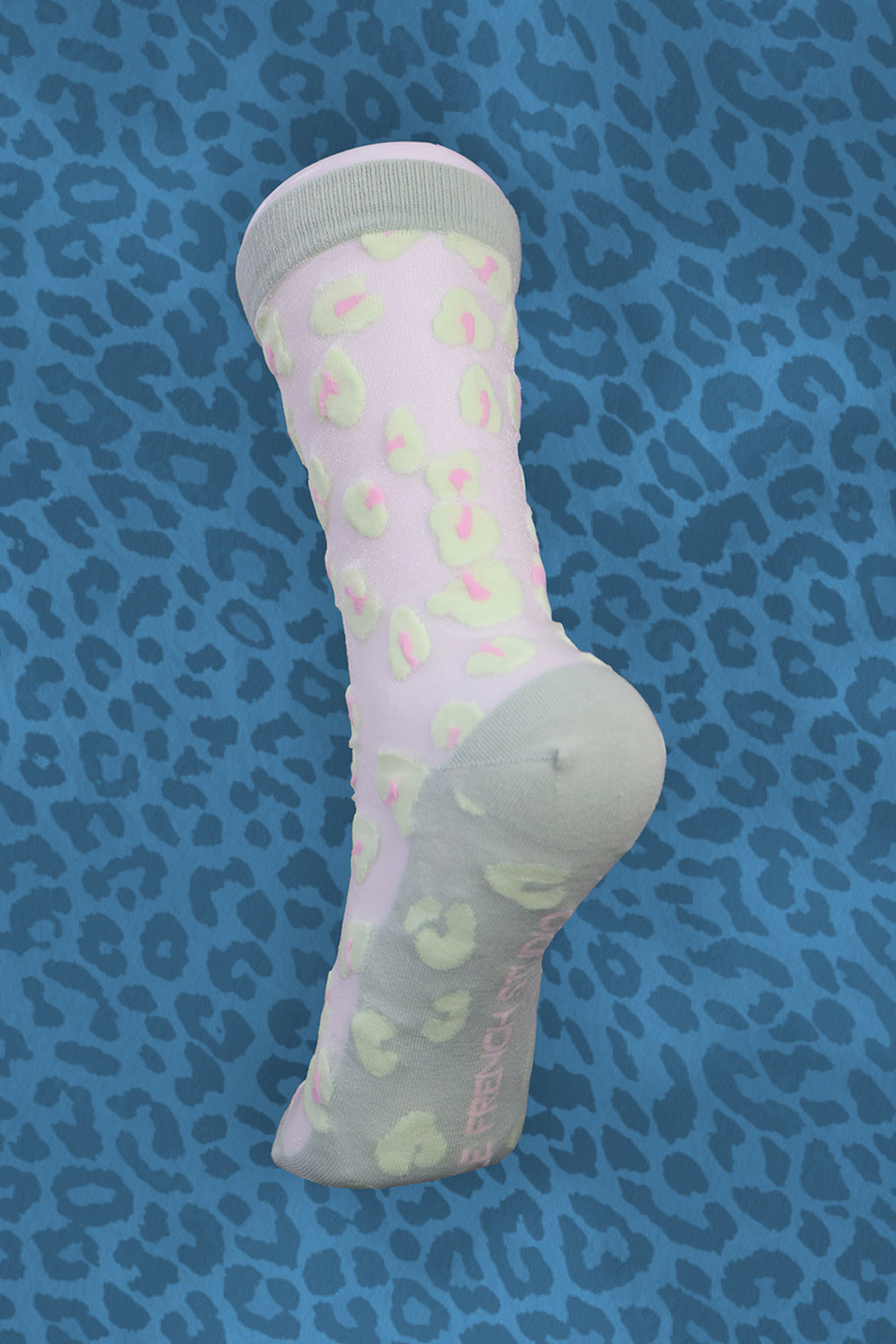 Chaussettes transparentes motif leopard en taille unique PISTACHE