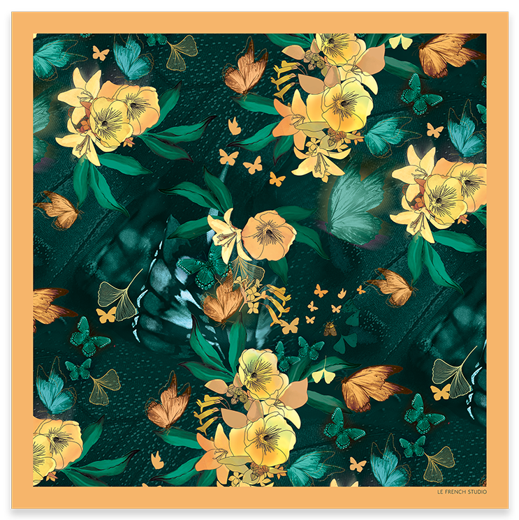 Carré 90x90 BLOOMEA EMERAUDE