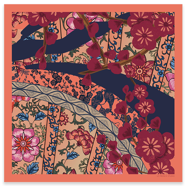 Carré 90x90 HANOI CORAIL