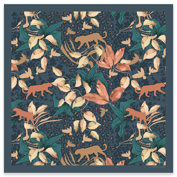 Carré 90x90 PANTHERE SABLE