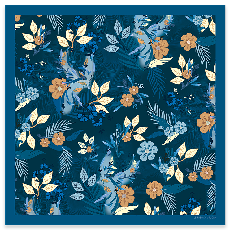 Carré 90x90 ZAZU BLEUET
