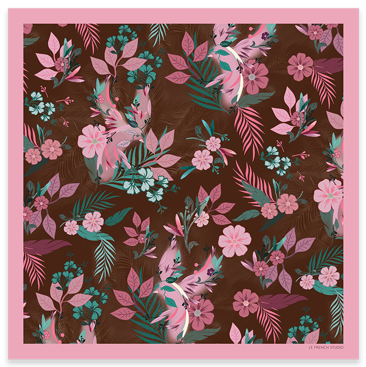 Carré 90x90 ZAZU CHOCOLAT