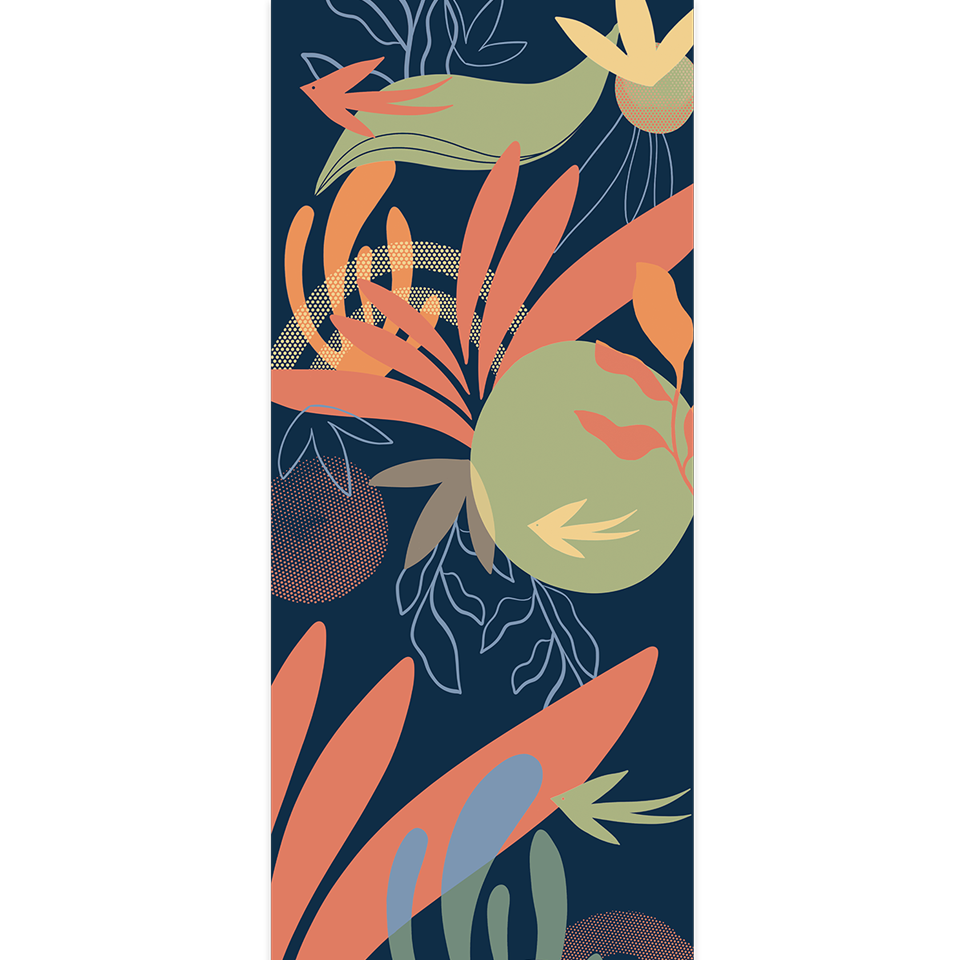 Écharpe laine FLORE MARINE