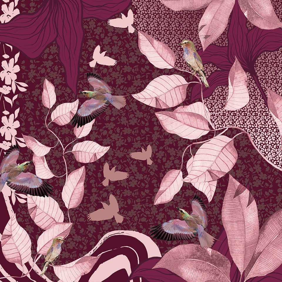 Carré 90x90 LAURIER ROSE