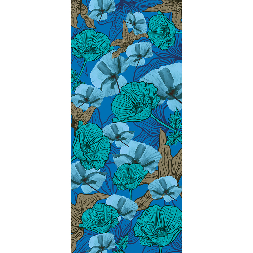 Écharpe laine HIBISCUS BLEU