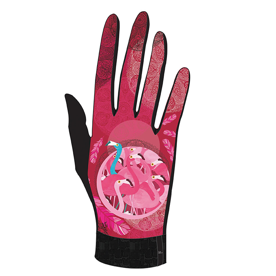 Gants imprimés techniques, élégants et chauds. Modèle FLAMINGO