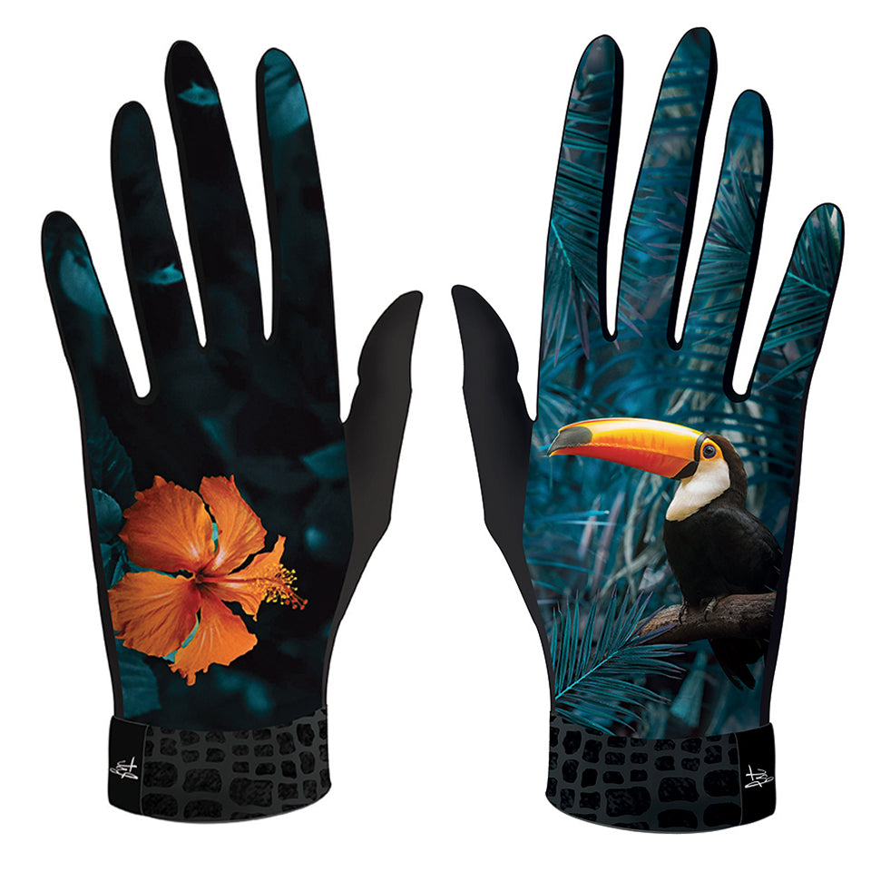 Gants imprimés techniques, élégants et chauds. Modèle TOUCAN