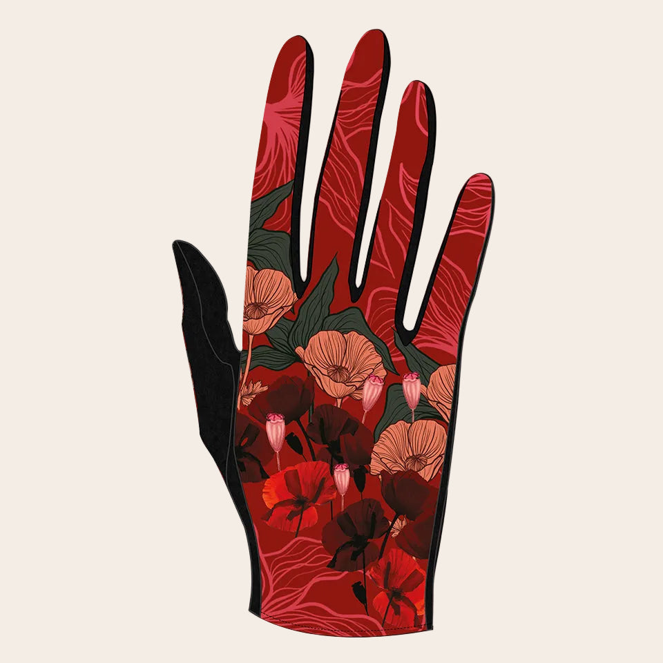 Gants femme en laine HIBISCUS ROUGE