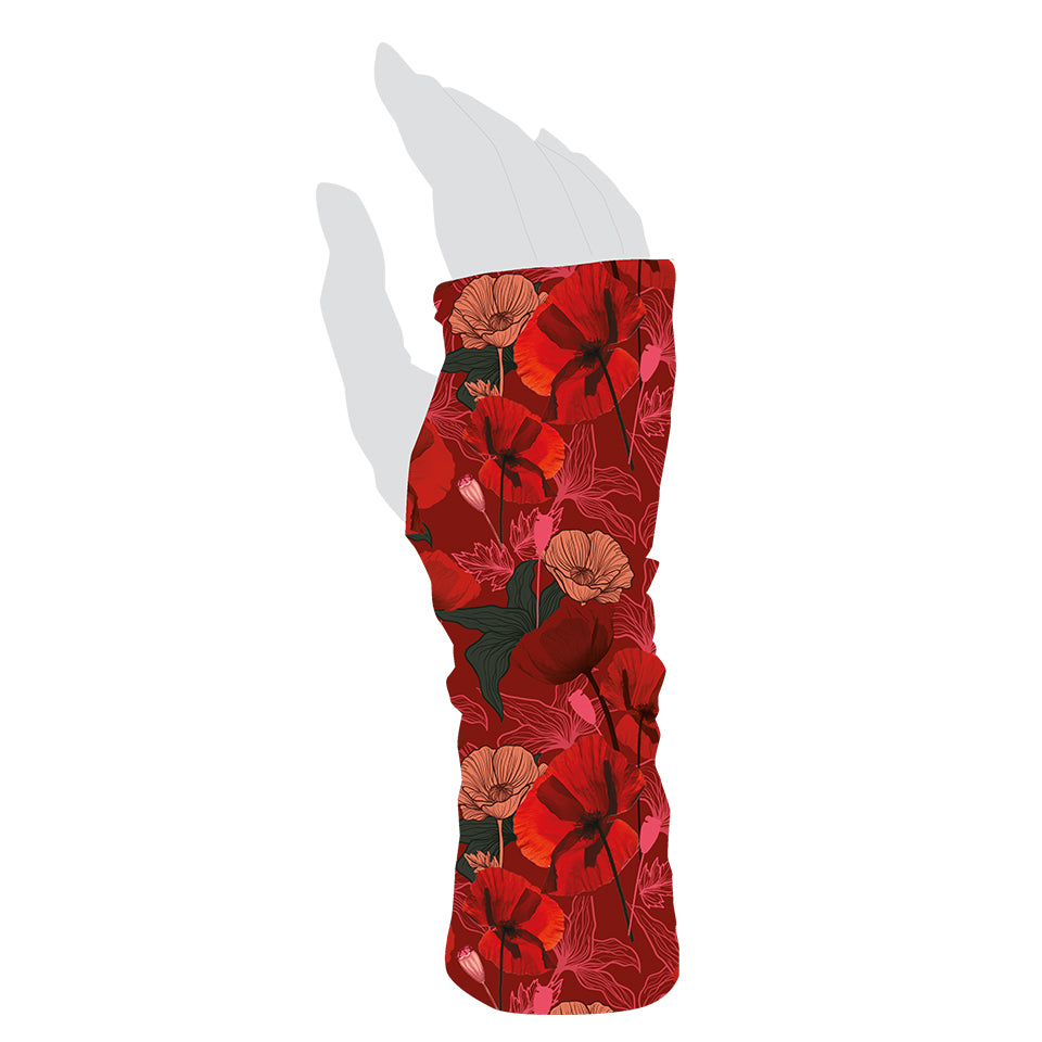 Mitaines réversibles femme HIBISCUS ROUGE