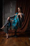 Carré 90x90 COSMOS TURQUOISE