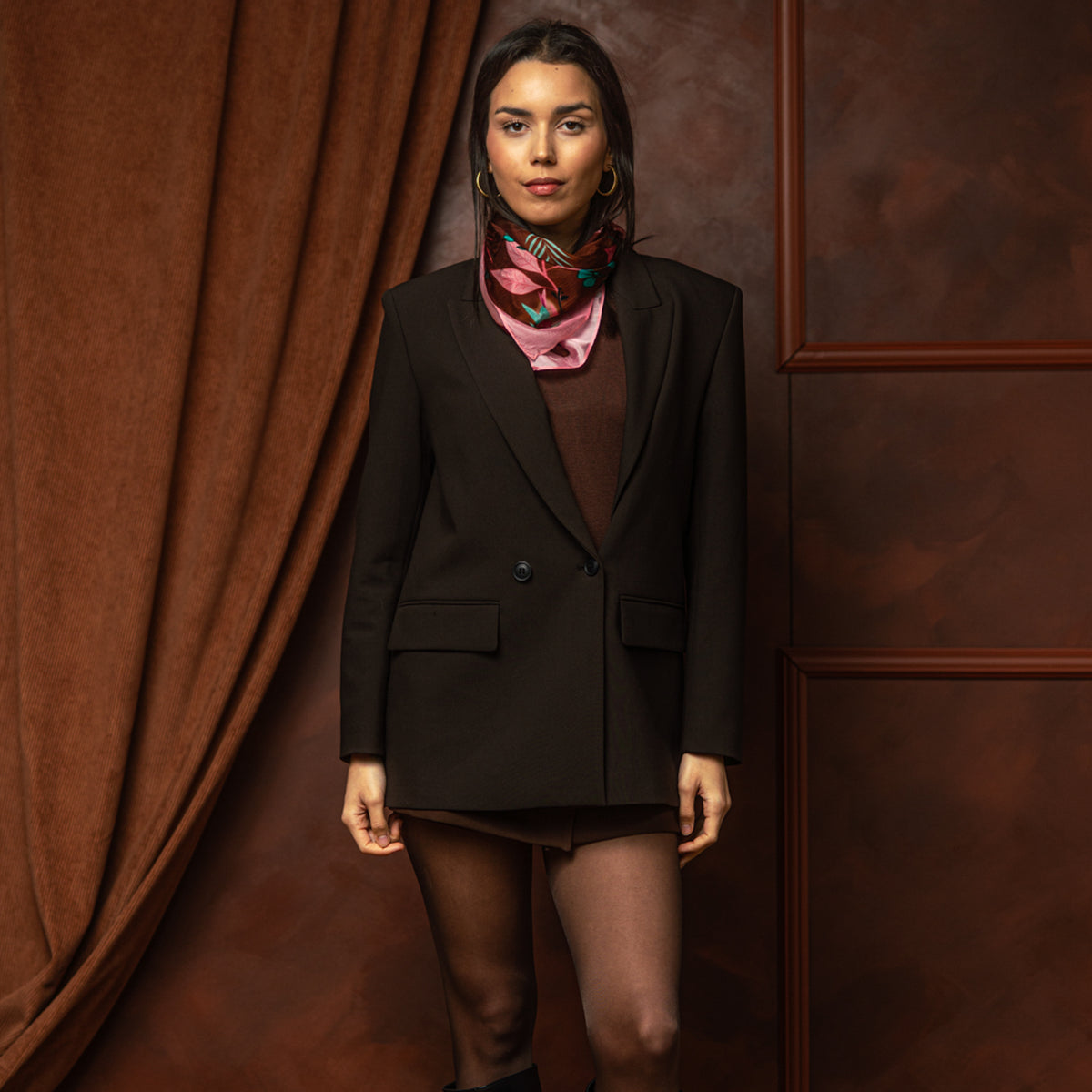 Carré 90x90 ZAZU CHOCOLAT
