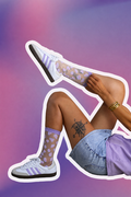Chaussettes transparentes motif leopard en taille unique LILAS