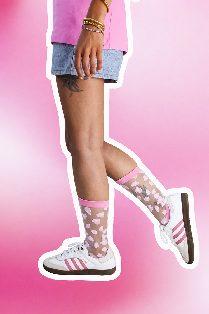 Chaussettes transparentes motif leopard en taille unique LITCHI