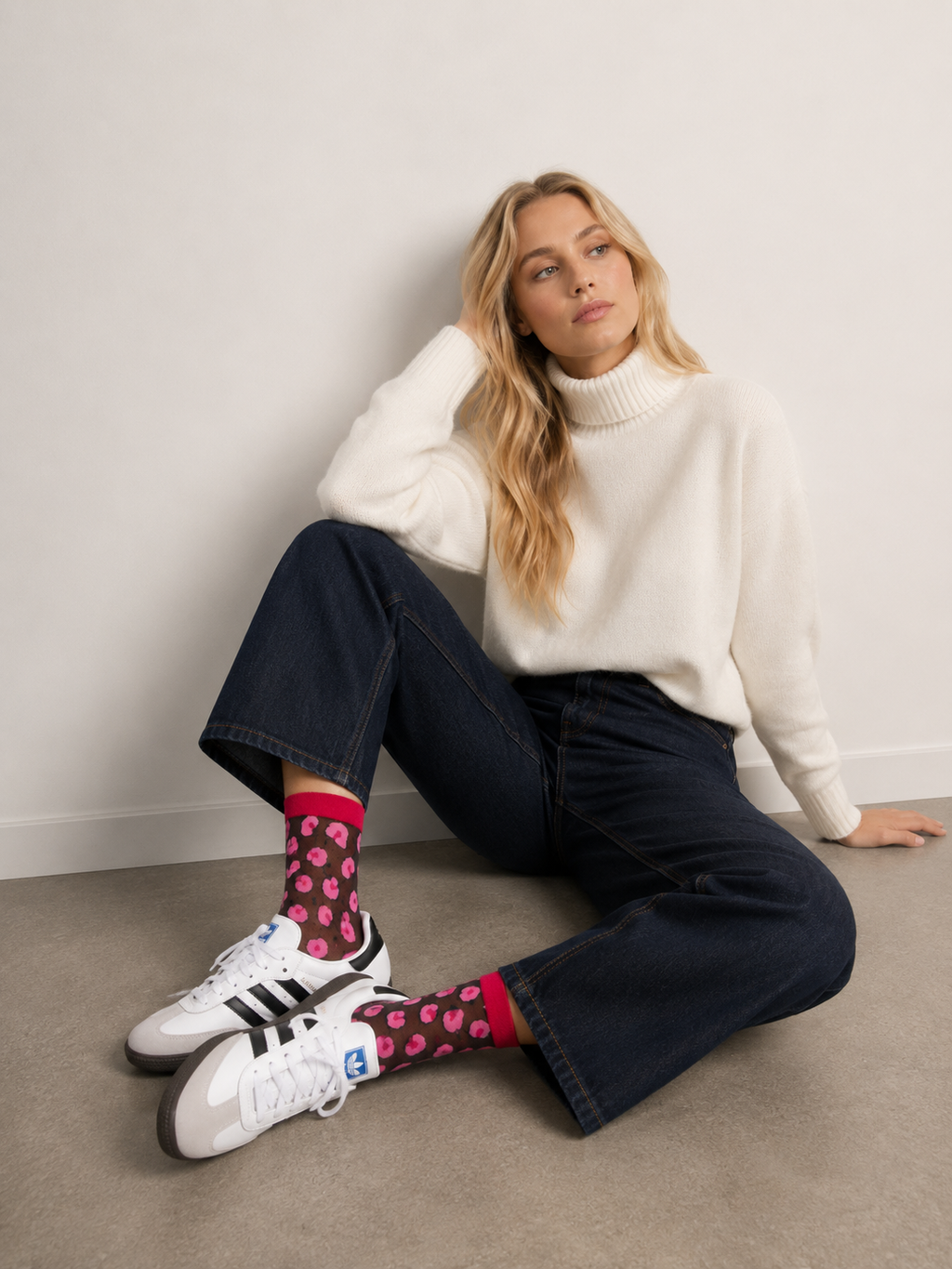 Chaussettes transparentes motif leopard en taille unique ROSE/ROUGE