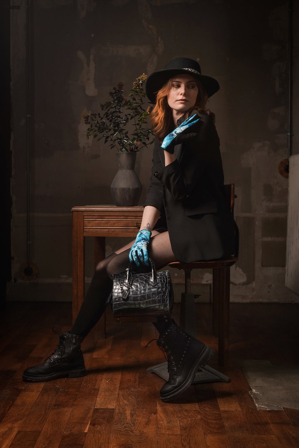 Gants femme en laine BLUE BIRD