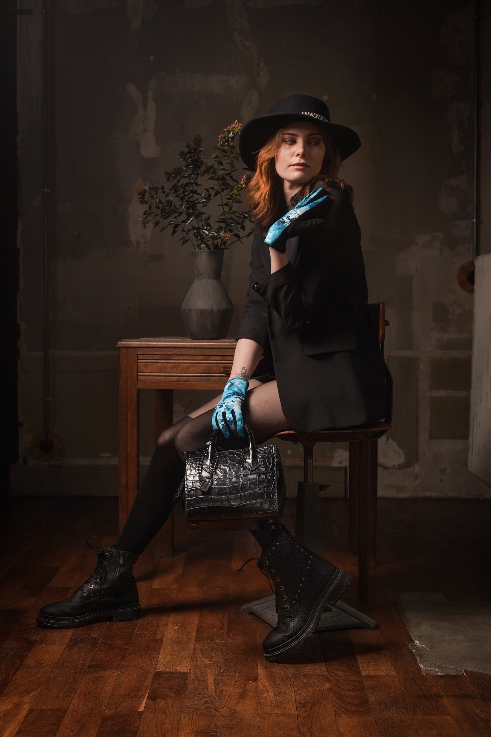 Gants femme en laine BLUE BIRD